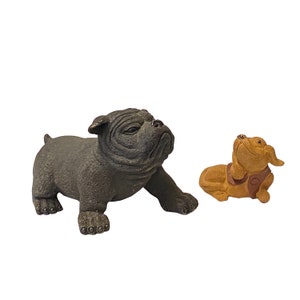 Set of 2 Small Ceramic Animal Figure Display Art ws2343E