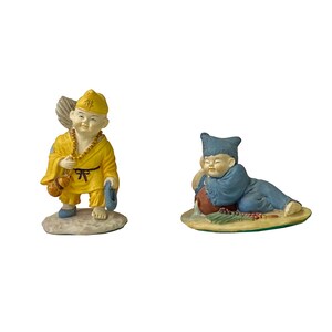Set of 4 Chinese Ceramic Kid Buddhism Lohon Monk Figures ws1556E image 2