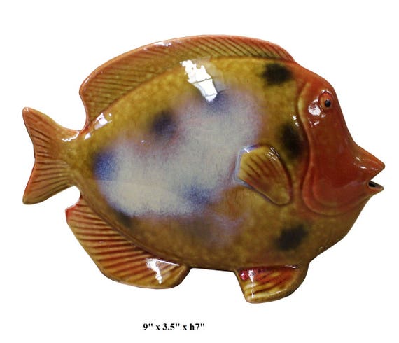 Ceramic Multi-color Yellow Tropical Fish Decor Display Cs2584e - Etsy