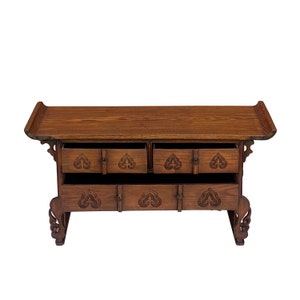 Oriental Asian Point Edge Chest of 3 Drawers Low Table Cabinet cs7294E image 5