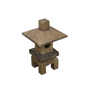 Chinese Gray Brown Square Top Pagoda Shape Garden Stone Lantern ws3646E image 6