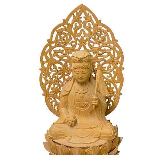 Chinese Sandal Wood Lotus Base Kwan Yin Bodhisattva Statue ws1223S Chinese Sandal Wood Lotus Base Kwan Yin Bodhisattva Statue ws1223S