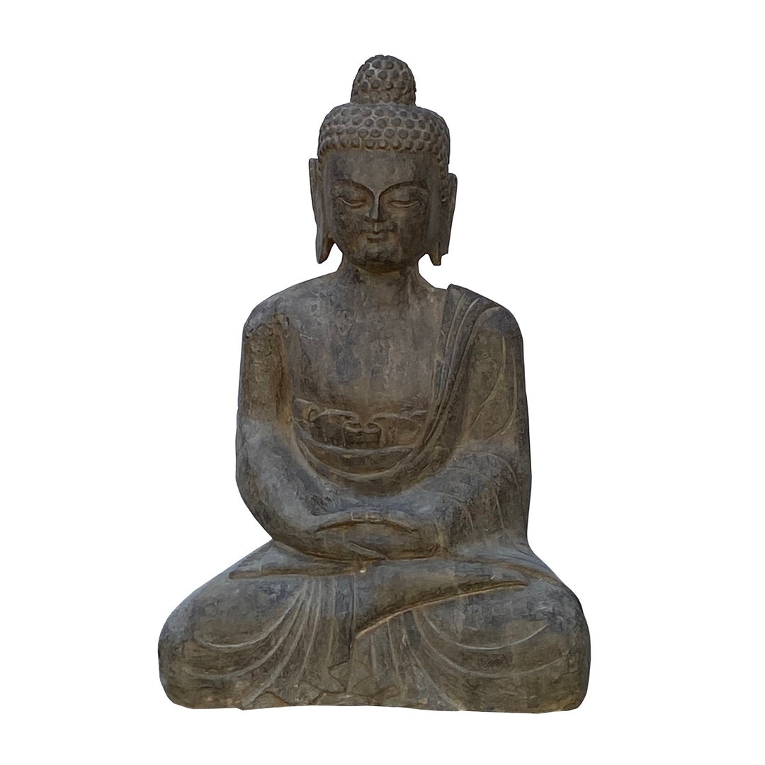 Chinese Oriental Stone Sitting Buddha Amitabha Shakyamuni - Etsy
