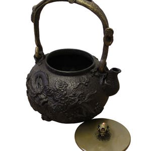 Handmade Quality Asian Heavy Cast Iron Teapot Display cs3368E image 5