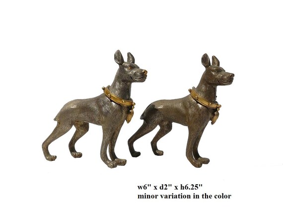 Pair Metal Mini Table Top Dogs Figure ss677S Pair Metal Mini Table Top Dogs Figure ss677S