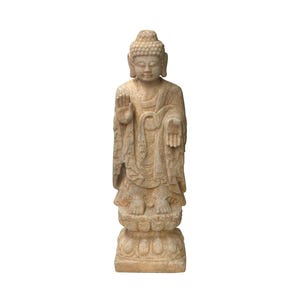 Vintage Chinese Wooden Carved Home Guardian Deity Figure