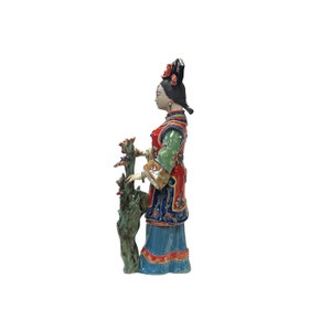 Chinese Porcelain Qing Style Dressing Flower Tree Book Lady Figure ws3762E image 3