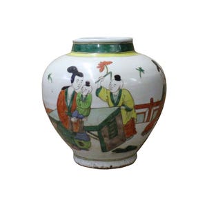 Chinese Oriental People Scenery Graphic Ceramic Vase cs3614E