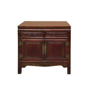 Vintage Chinese Carving Brown Drawers Side Table Credenza Cabinet cs7801E Bild 1