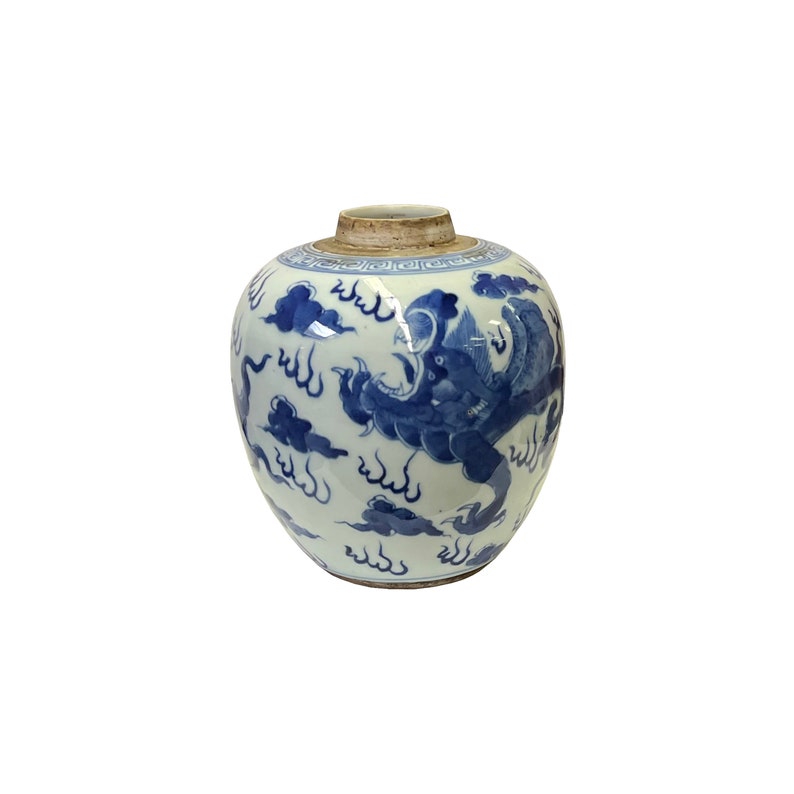 Oriental Artistic Dragon Small Blue White Porcelain Ginger Jar ws3334E image 5