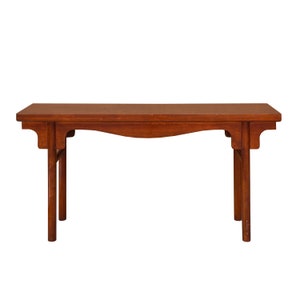 Chinese Brown Wood Plank Plain Ming Style Altar Console Table cs7450E image 1