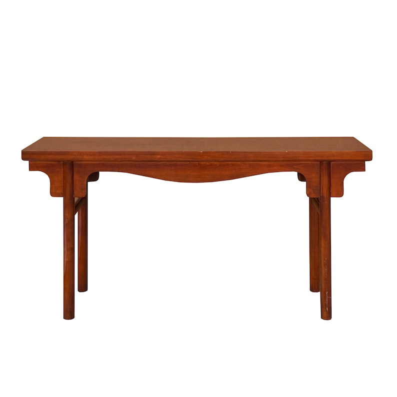 Chinese Brown Wood Plank Plain Ming Style Altar Console Table cs7450E image 1