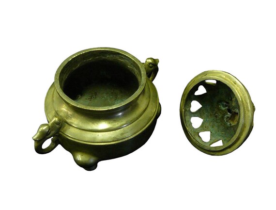 Chinese Simple Silver Pewter Color Round Incense Burner Holder cs697-6S Chinese Simple Silver Pewter Color Round Incense Burner Holder cs697-6S