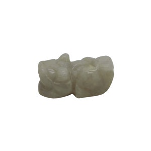 Carved Natural Light White Green Jade Chinese Lucky Zodiac Rat Figure Pendant n509E
