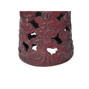 Ceramic Brick Red Cloud Scroll Round Tall Pedestal Table Display Stand ws3524E image 7