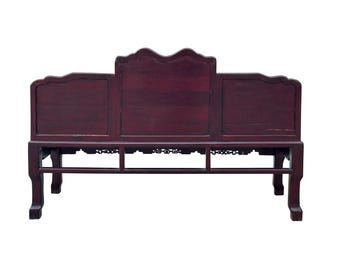 Vintage Chinese Oriental Rosewood Mother of Pearl Long Bench