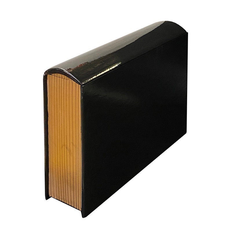 Black Lacquer Golden Side Book Shape Storage Box Accent ws2627E image 4