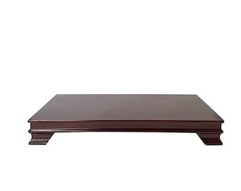 14" Burgundy Brown Wood Rectangular Table Top Stand Riser ws3379E