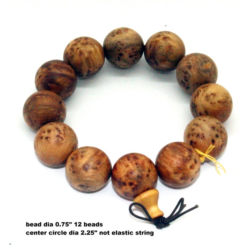Medium Brown Cypress Wood Beads Hand Rosary Praying Bracelet ws215E image 7