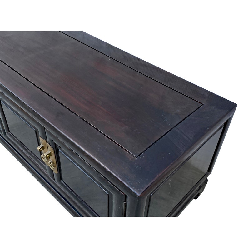 Chinese Semi Gloss Brown Low TV Console Table Cabinet cs5959E