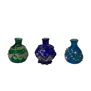 Jarrón de vidrio de color con aspecto desgastado, 3 unidades, para exhibir botellas pequeñas ws2468E
