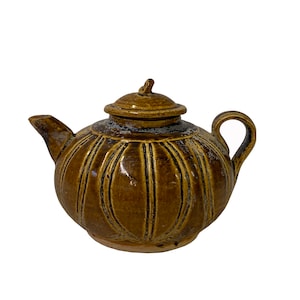 Chinese Ware Brown Glaze Pattern Ceramic Jar Vase Display Art ws2652E