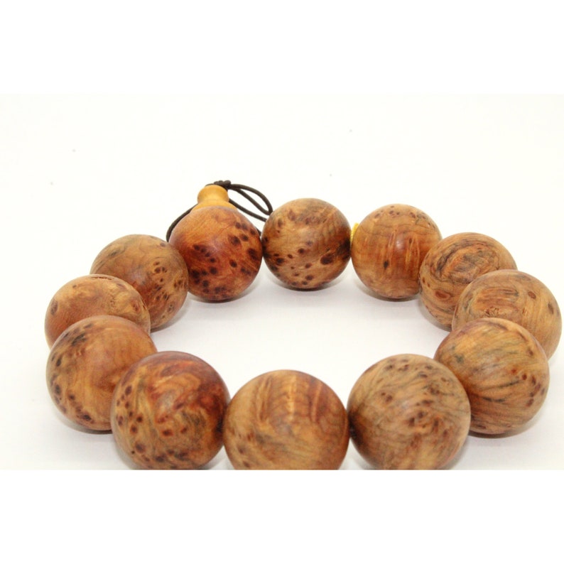 Medium Brown Cypress Wood Beads Hand Rosary Praying Bracelet ws215E image 5