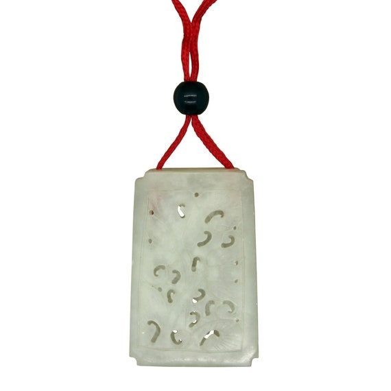 Carved Jade Rectangular Shape Modern Chinese Sach… - image 4