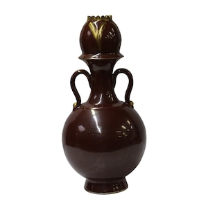 Chinese Ware Blood Brown Glaze Ceramic Jar Vase Display Art cs5672E