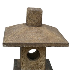 Chinese Gray Brown Square Top Pagoda Shape Garden Stone Lantern ws3646E image 3