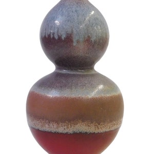 Chinese Oriental Ceramic Red Gray Brown Vase cs1896E image 5