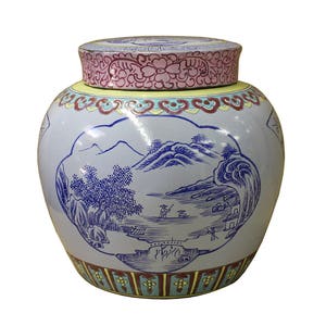 Chinese Zisha Clay Color Scenery Container Jar cs2634E image 1