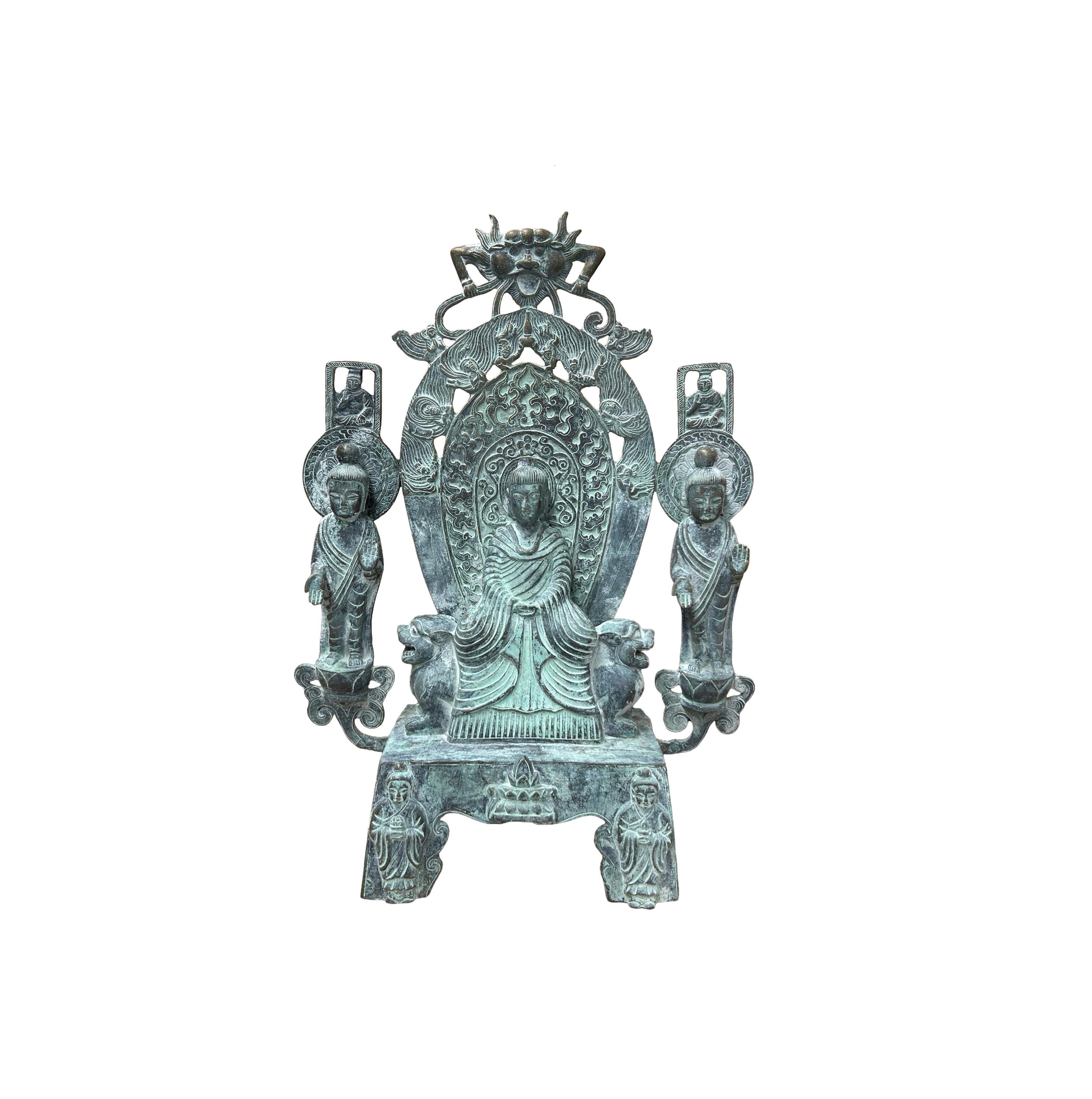 金属製仏像 中国製 素朴な酸化緑青仏守護神 金属製仏像 GB002E - Etsy 日本