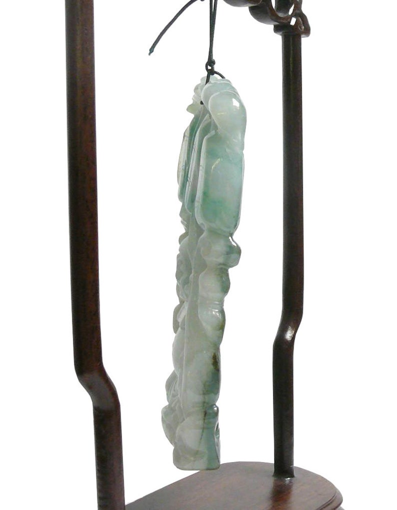 Chinese Jade Carved Happy Buddha Ornament Display s2237E image 6