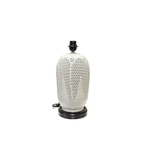 Artistic White Porcelain Dots Pattern Oval Round Base Table Lamp ws3731E image 3