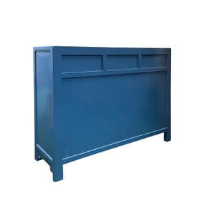 Chinese Oriental Bright Blue 3 Drawers Sideboard Buffet Table Cabinet cs7577E image 7
