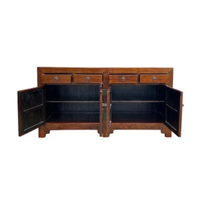 Oriental Brown Rattan Top 4 Drawers Credenza Buffet Sideboard Console Cabinet ws3603E image 4