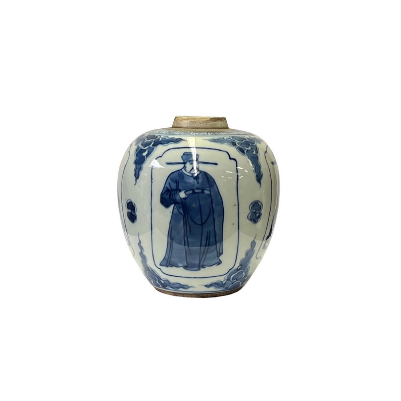 a chinese-blue-white-people-graphic-ginger-jar