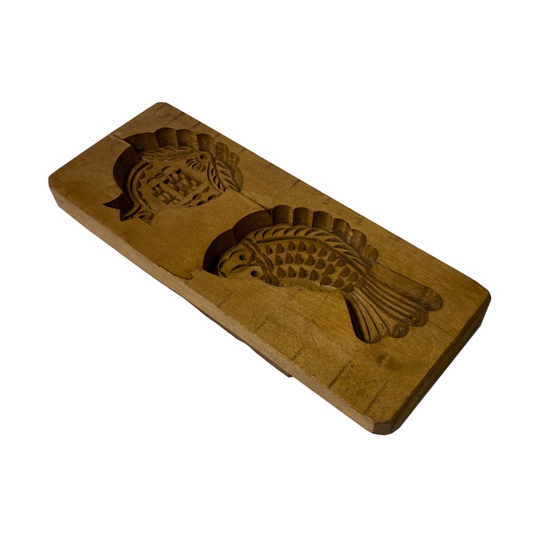 Vintage Wood Flower Fish Pattern Cake Soap Maker Mold Board ws2442E image 4