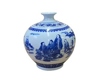 中国東洋青白磁グラフィック風景花瓶 ws2702E - Etsy 日本