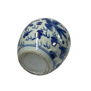 Oriental Handpaint Birds Small Blue White Porcelain Ginger Jar ws2308E image 4