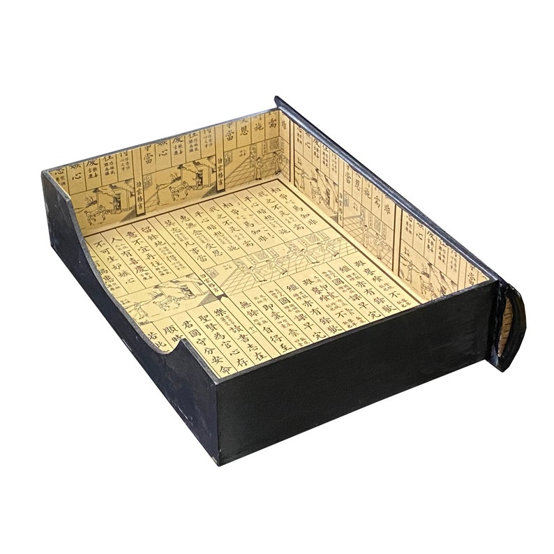 Black Lacquer Golden Side Book Shape Storage Box Accent ws2627E image 8