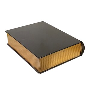 Black Lacquer Golden Side Book Shape Storage Box Accent ws2627E image 3
