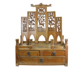 Chinese Vintage Carving Display Shrine Chest Stand cs5001E