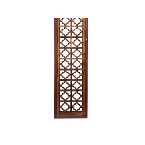 Chinese Vintage Geometric Star Pattern Tall Wood Floor Panel Screen cs7682E image 6