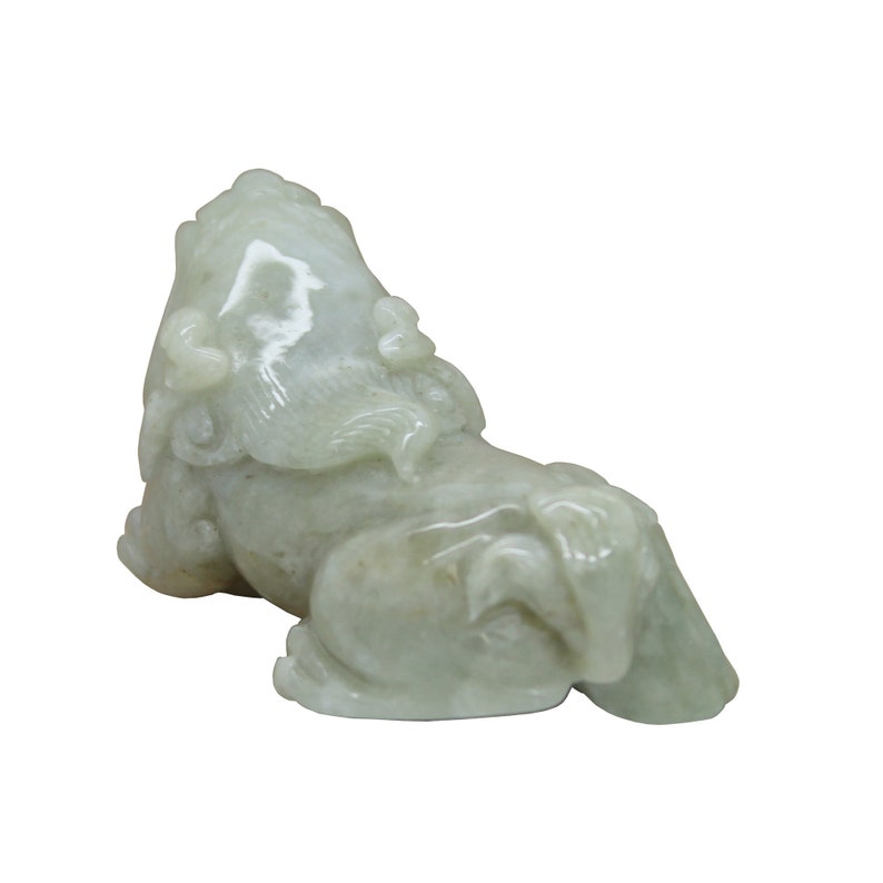 Fengshui Figure Hand Carved Chinese Natural Jade Pixiu Pendant n525E image 4