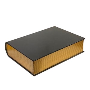Black Lacquer Golden Side Book Shape Storage Box Accent ws2627E image 2
