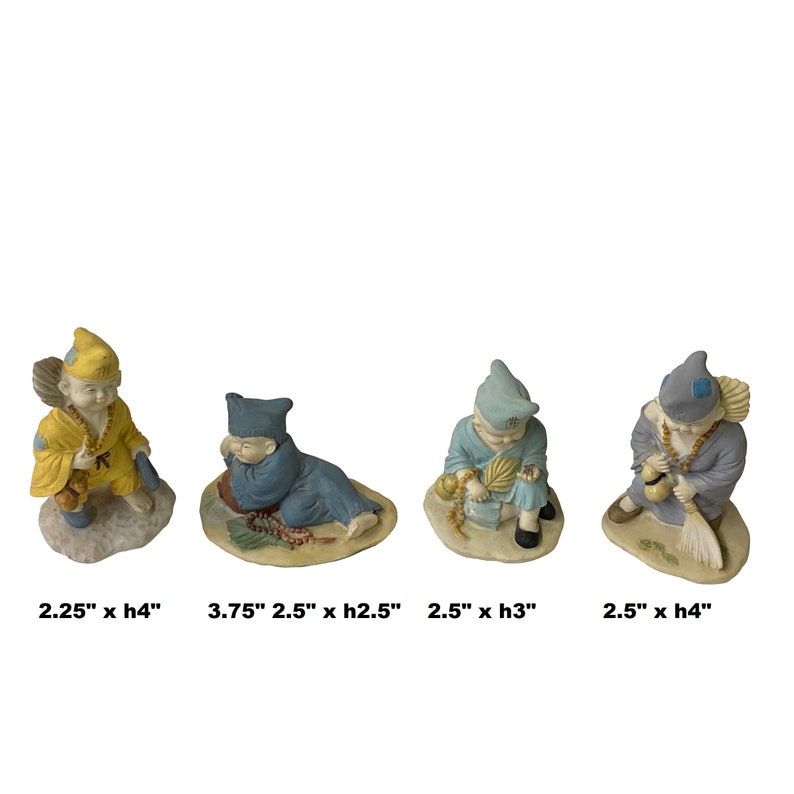 Set of 4 Chinese Ceramic Kid Buddhism Lohon Monk Figures ws1556E image 5
