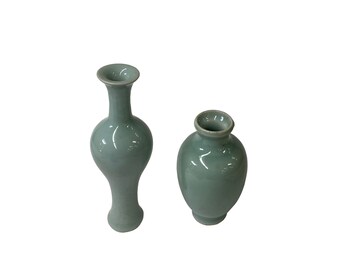 中国陶磁器 呉光青磁小花瓶 ws2767E 2個 - Etsy 日本