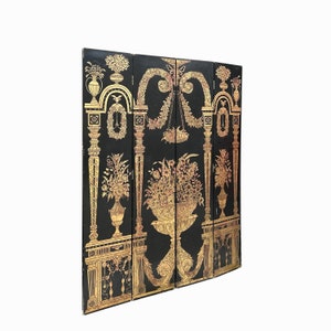 Chinese Black Base Golden Vases Pedestal Theme Floor Screen Divider cs7781E image 5